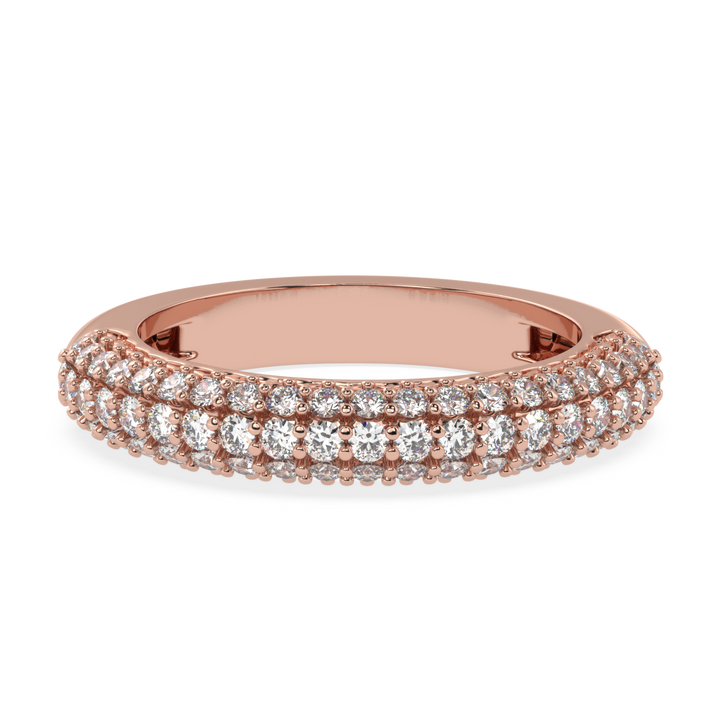 Radiant Splendor - Micro Prong Three Row Diamond Band Ring