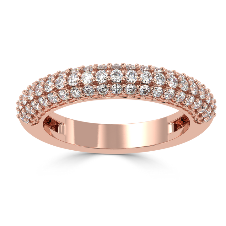 Radiant Splendor - Micro Prong Three Row Diamond Band Ring