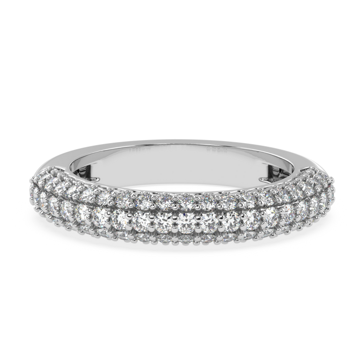 Radiant Splendor - Micro Prong Three Row Diamond Band Ring