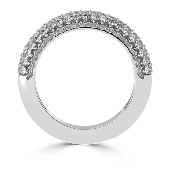 Radiant Splendor - Micro Prong Three Row Diamond Band Ring