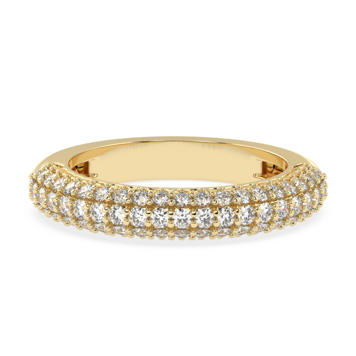 Radiant Splendor - Micro Prong Three Row Diamond Band Ring