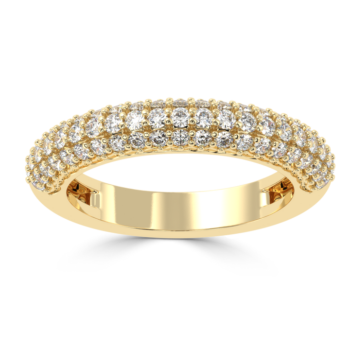 Radiant Splendor - Micro Prong Three Row Diamond Band Ring