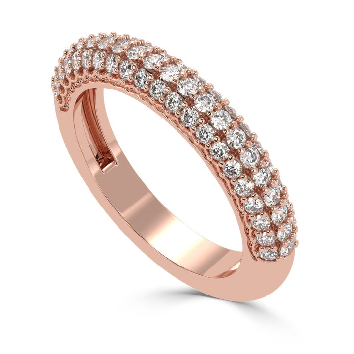 Radiant Splendor - Micro Prong Three Row Diamond Band Ring