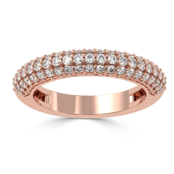 Radiant Splendor - Micro Prong Three Row Diamond Band Ring