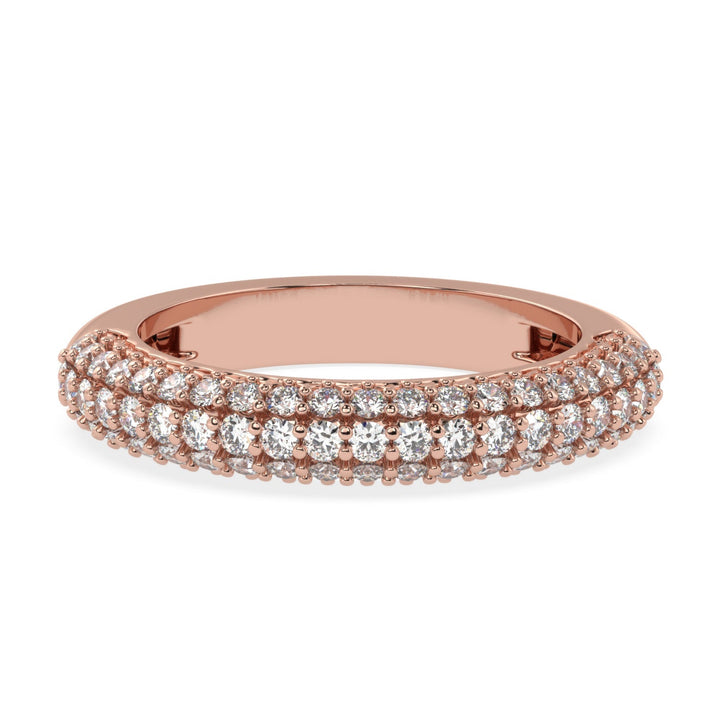 Radiant Splendor - Micro Prong Three Row Diamond Band Ring