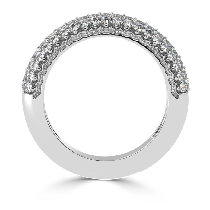 Radiant Splendor - Micro Prong Three Row Diamond Band Ring