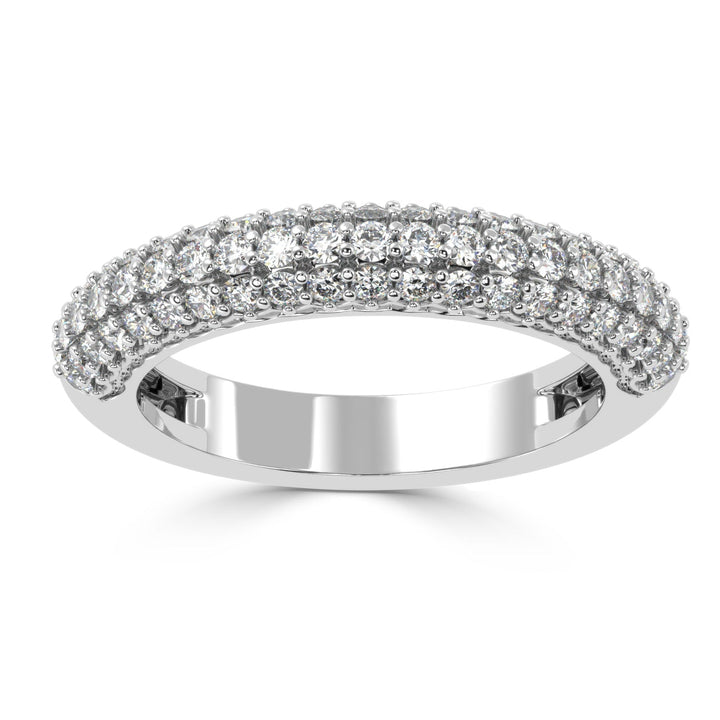Radiant Splendor - Micro Prong Three Row Diamond Band Ring