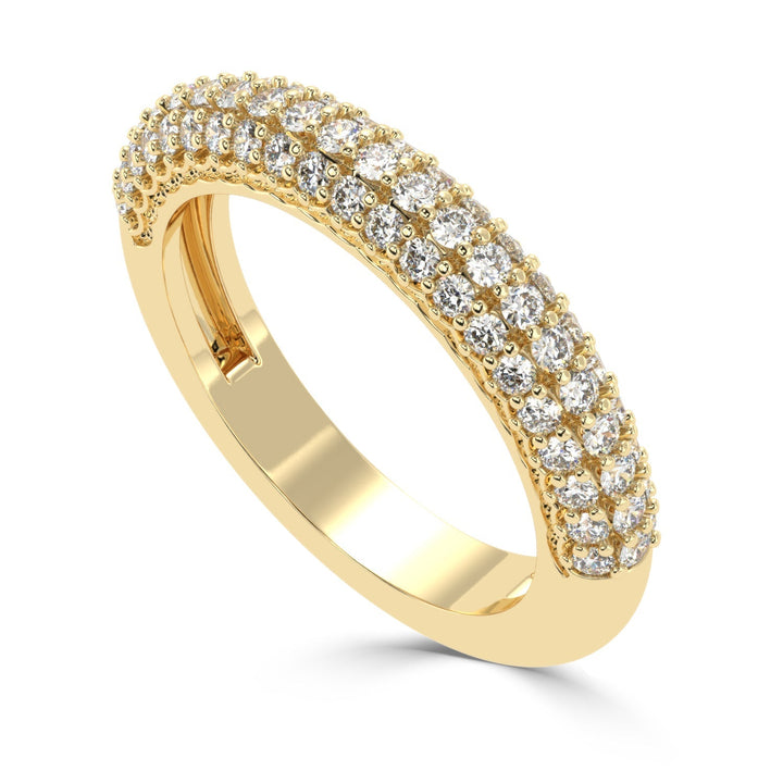 Radiant Splendor - Micro Prong Three Row Diamond Band Ring