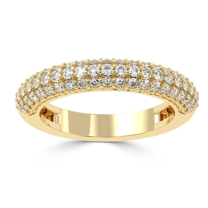 Radiant Splendor - Micro Prong Three Row Diamond Band Ring