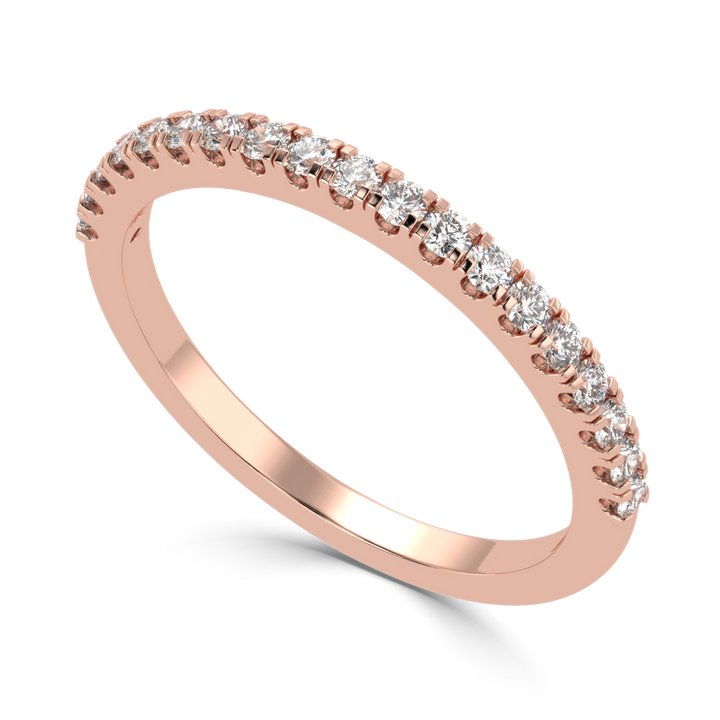 Timeless Beauty - Single Row Diamond Engagement Band Ring
