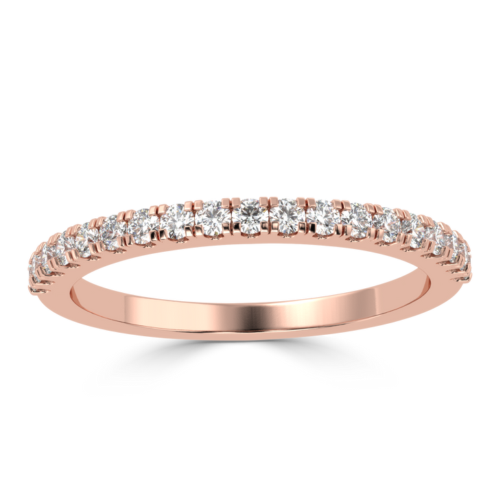 Timeless Beauty - Single Row Diamond Engagement Band Ring