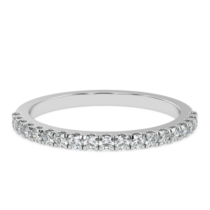 Timeless Beauty - Single Row Diamond Engagement Band Ring