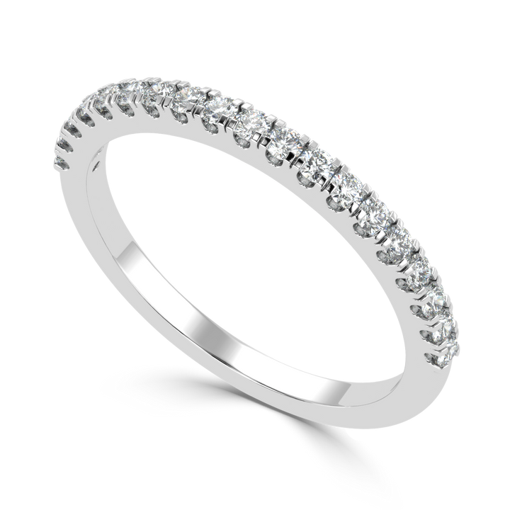 Timeless Beauty - Single Row Diamond Engagement Band Ring
