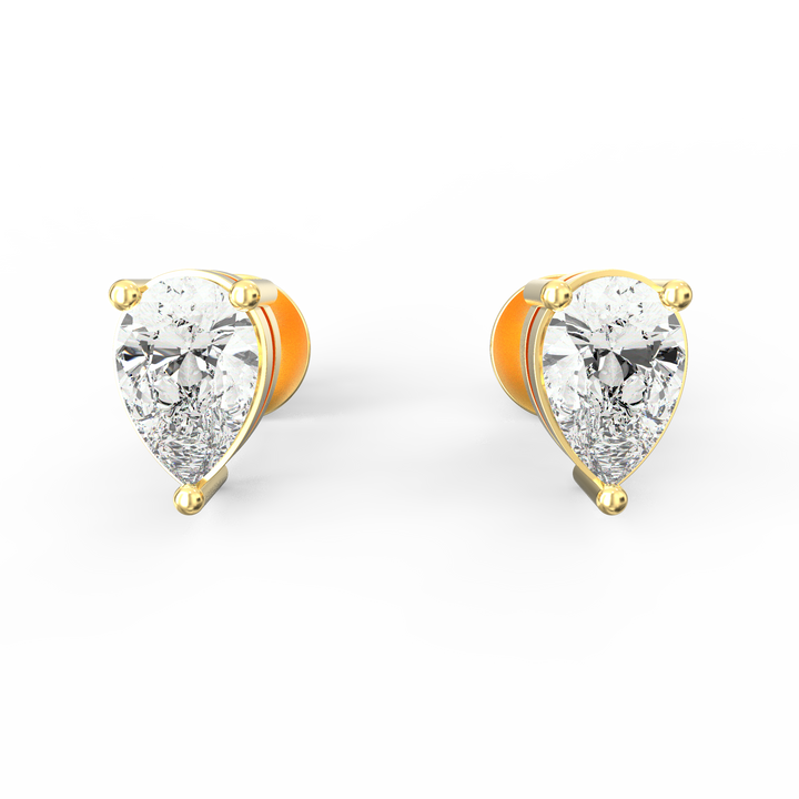 Captivating Elegance: Pear Solitaire Diamond Stud
