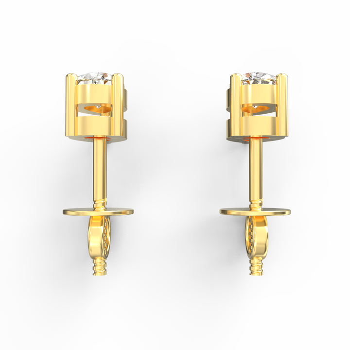 Captivating Elegance: Pear Solitaire Diamond Stud