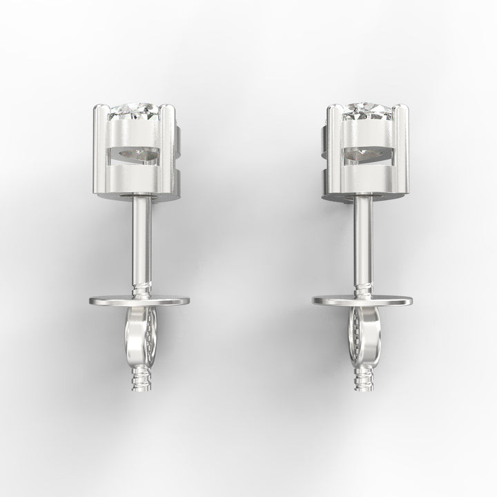 Captivating Elegance: Pear Solitaire Diamond Stud