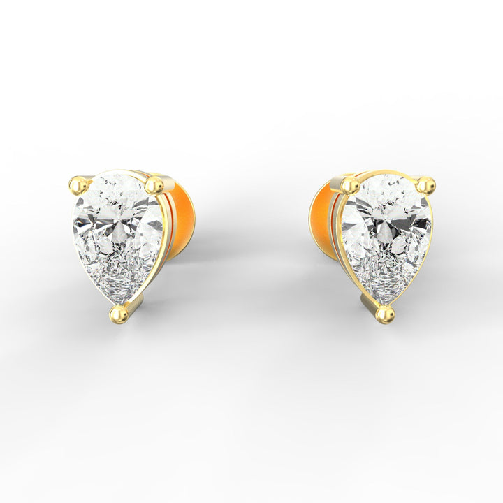 Captivating Elegance: Pear Solitaire Diamond Stud