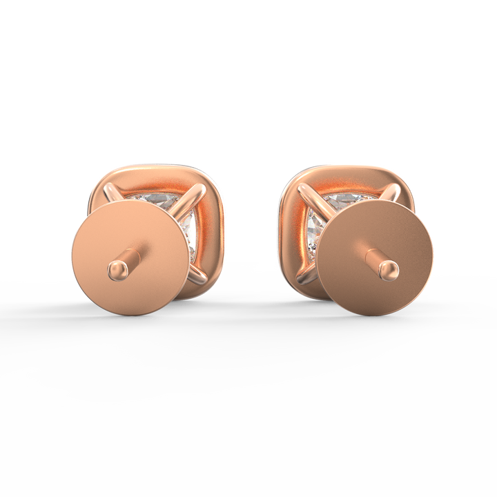 Stellar Aura: Round Solitaire Single Line Halo Stud