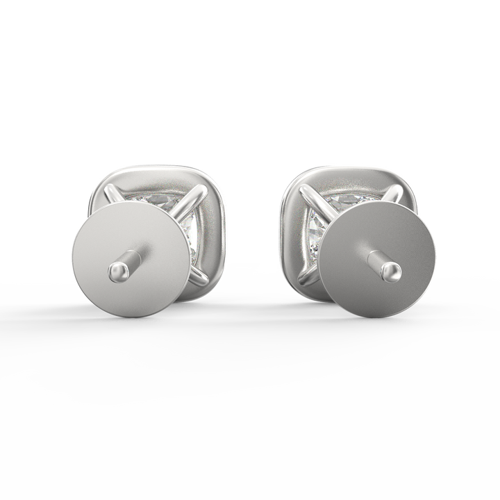 Stellar Aura: Round Solitaire Single Line Halo Stud
