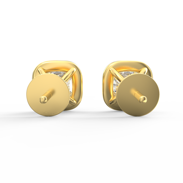 Stellar Aura: Round Solitaire Single Line Halo Stud
