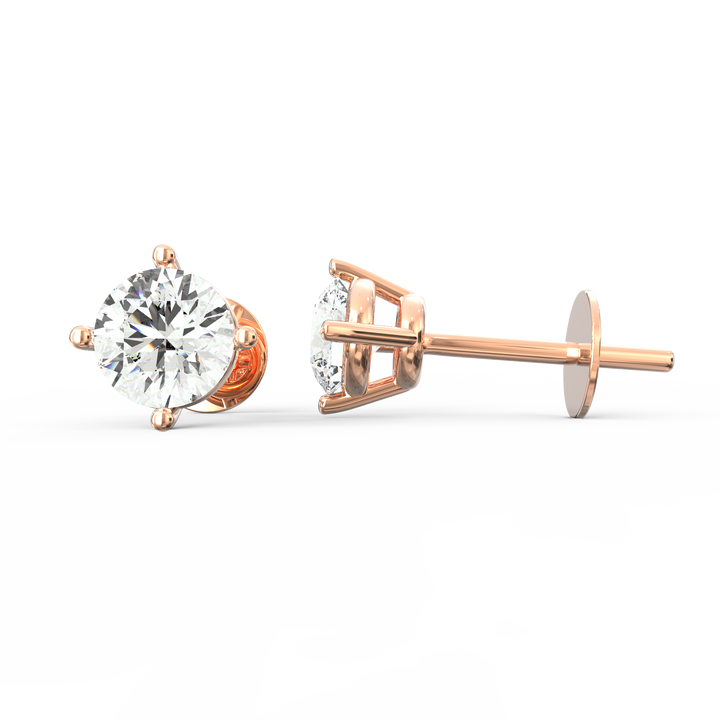 Timeless Brilliance - Solitaire Round Diamond Ear Studs