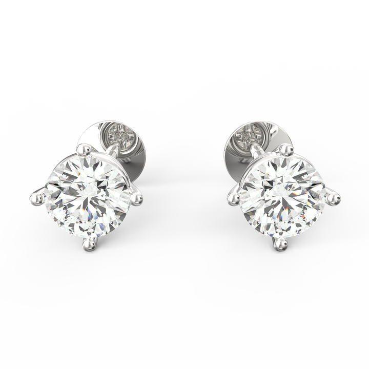 Timeless Brilliance - Solitaire Round Diamond Ear Studs