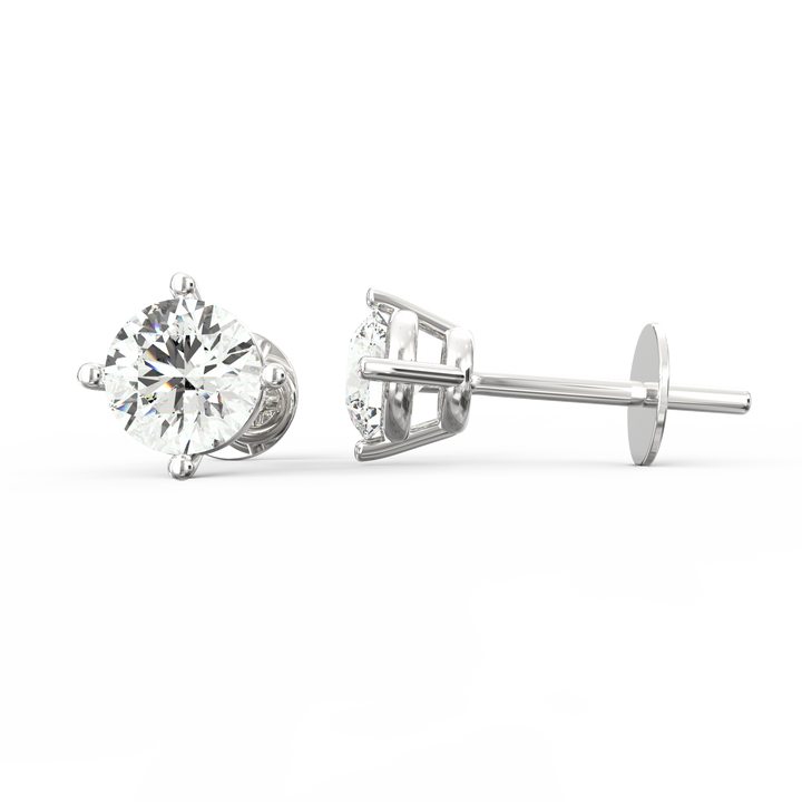 Timeless Brilliance - Solitaire Round Diamond Ear Studs