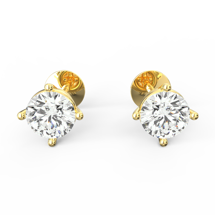 Timeless Brilliance - Solitaire Round Diamond Ear Studs