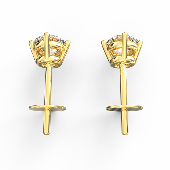 Timeless Brilliance - Solitaire Round Diamond Ear Studs