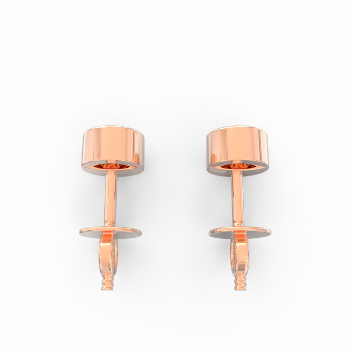 Modern Brilliance - Bezel Set Round Solitaire Diamond Stud Earrings
