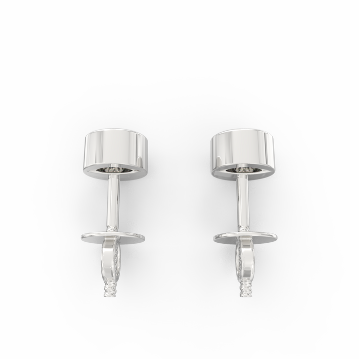 Modern Brilliance - Bezel Set Round Solitaire Diamond Stud Earrings