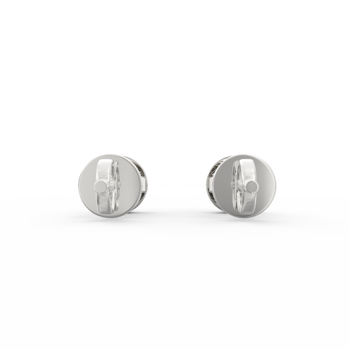 Modern Brilliance - Bezel Set Round Solitaire Diamond Stud Earrings