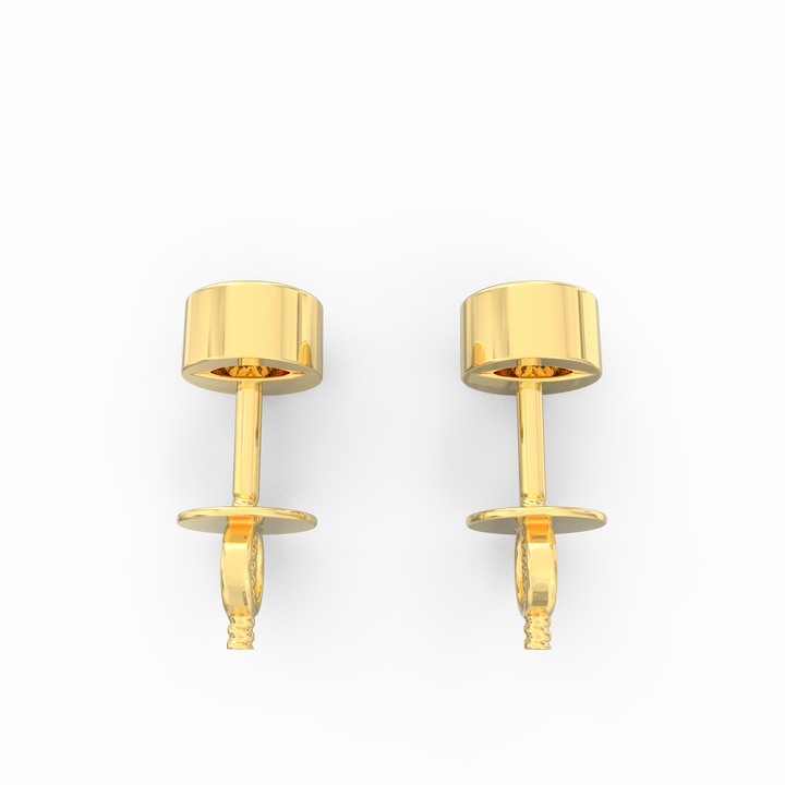 Modern Brilliance - Bezel Set Round Solitaire Diamond Stud Earrings