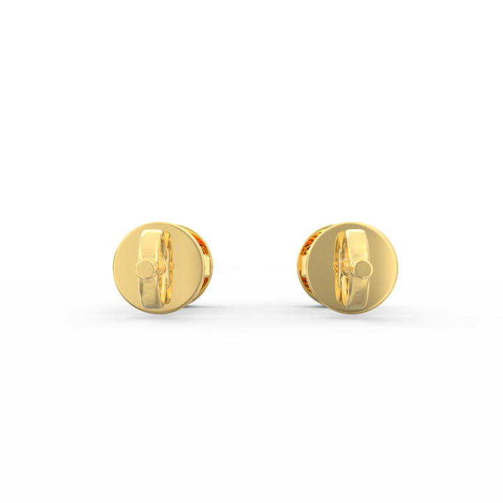 Modern Brilliance - Bezel Set Round Solitaire Diamond Stud Earrings