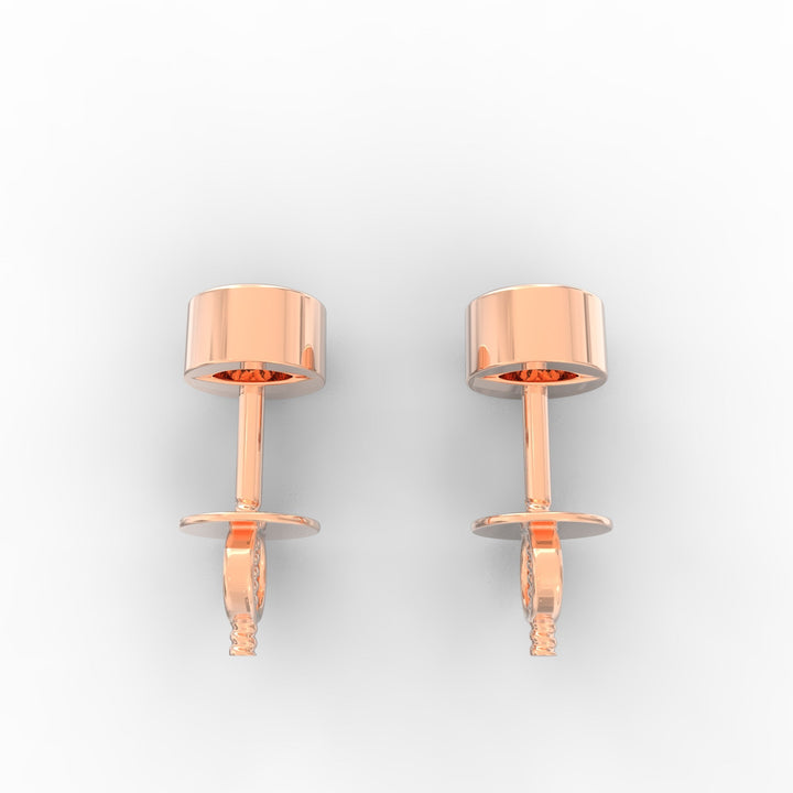 Modern Brilliance - Bezel Set Round Solitaire Diamond Stud Earrings
