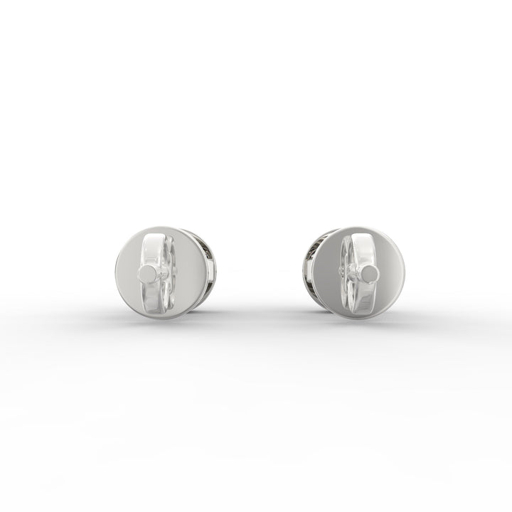 Modern Brilliance - Bezel Set Round Solitaire Diamond Stud Earrings