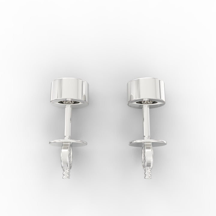 Modern Brilliance - Bezel Set Round Solitaire Diamond Stud Earrings