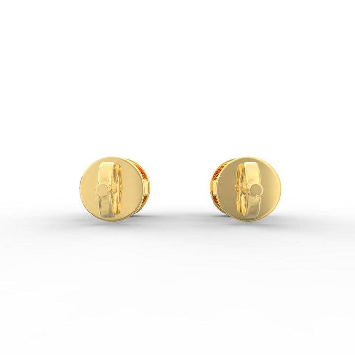 Modern Brilliance - Bezel Set Round Solitaire Diamond Stud Earrings
