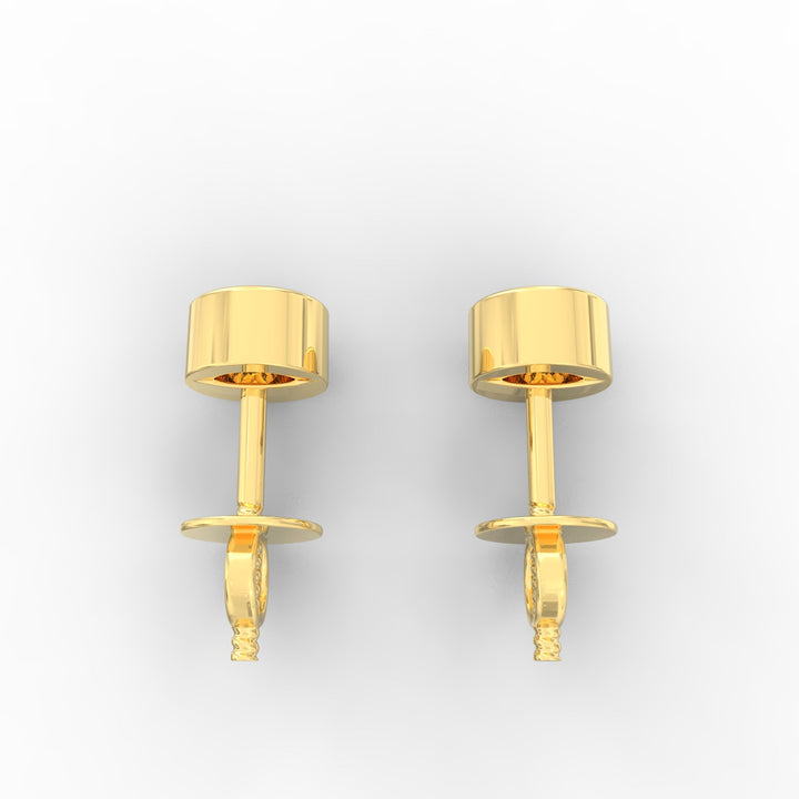 Modern Brilliance - Bezel Set Round Solitaire Diamond Stud Earrings