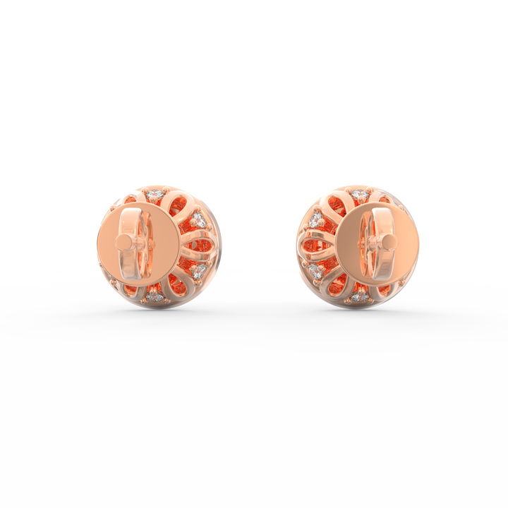 Timeless Elegance - Solitaire Stud Earring with Diamond Pave Halo