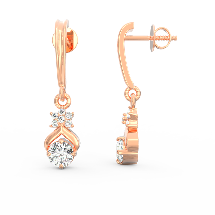 Radiant Cascades - Dangling Diamond Earrings
