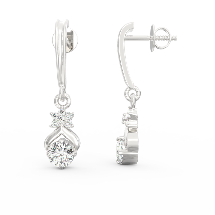 Radiant Cascades - Dangling Diamond Earrings