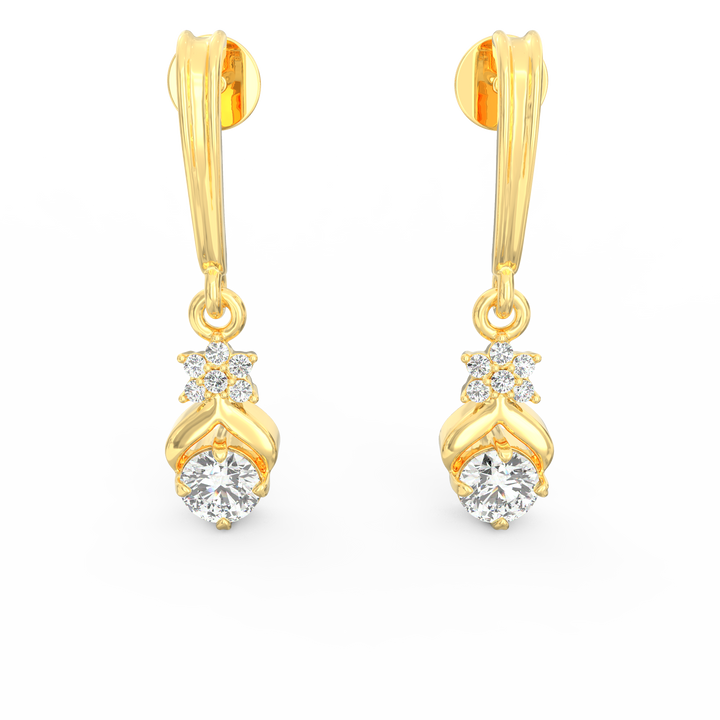 Radiant Cascades - Dangling Diamond Earrings