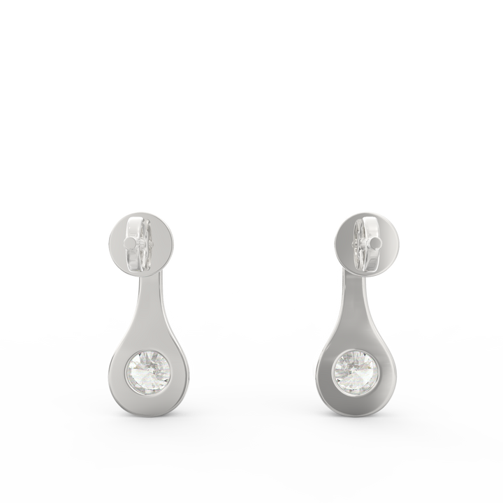 Contemporary Elegance - Elongated Gold Solitaire Earrings