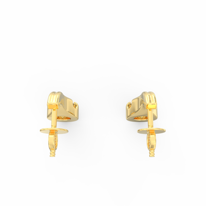 Contemporary Elegance - Elongated Gold Solitaire Earrings