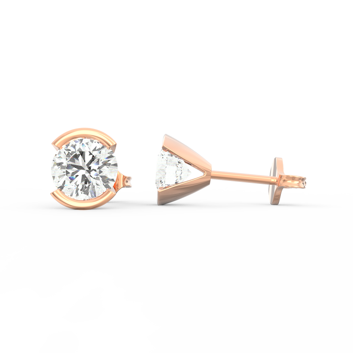 Modern Glamour - V-Shaped Socket Solitaire Stud Earring