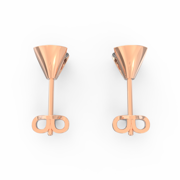 Modern Glamour - V-Shaped Socket Solitaire Stud Earring