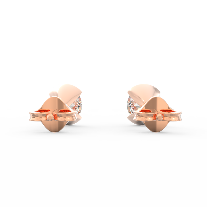 Modern Glamour - V-Shaped Socket Solitaire Stud Earring