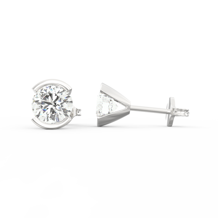 Modern Glamour - V-Shaped Socket Solitaire Stud Earring
