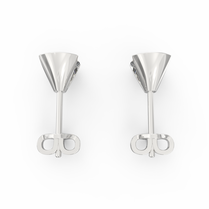 Modern Glamour - V-Shaped Socket Solitaire Stud Earring